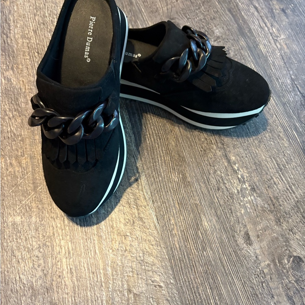 Pierre Dumas Black Chain Detail Loafers